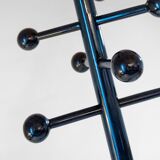 Porte-manteau italien moderne en bois émaillé vert foncé des années 1970