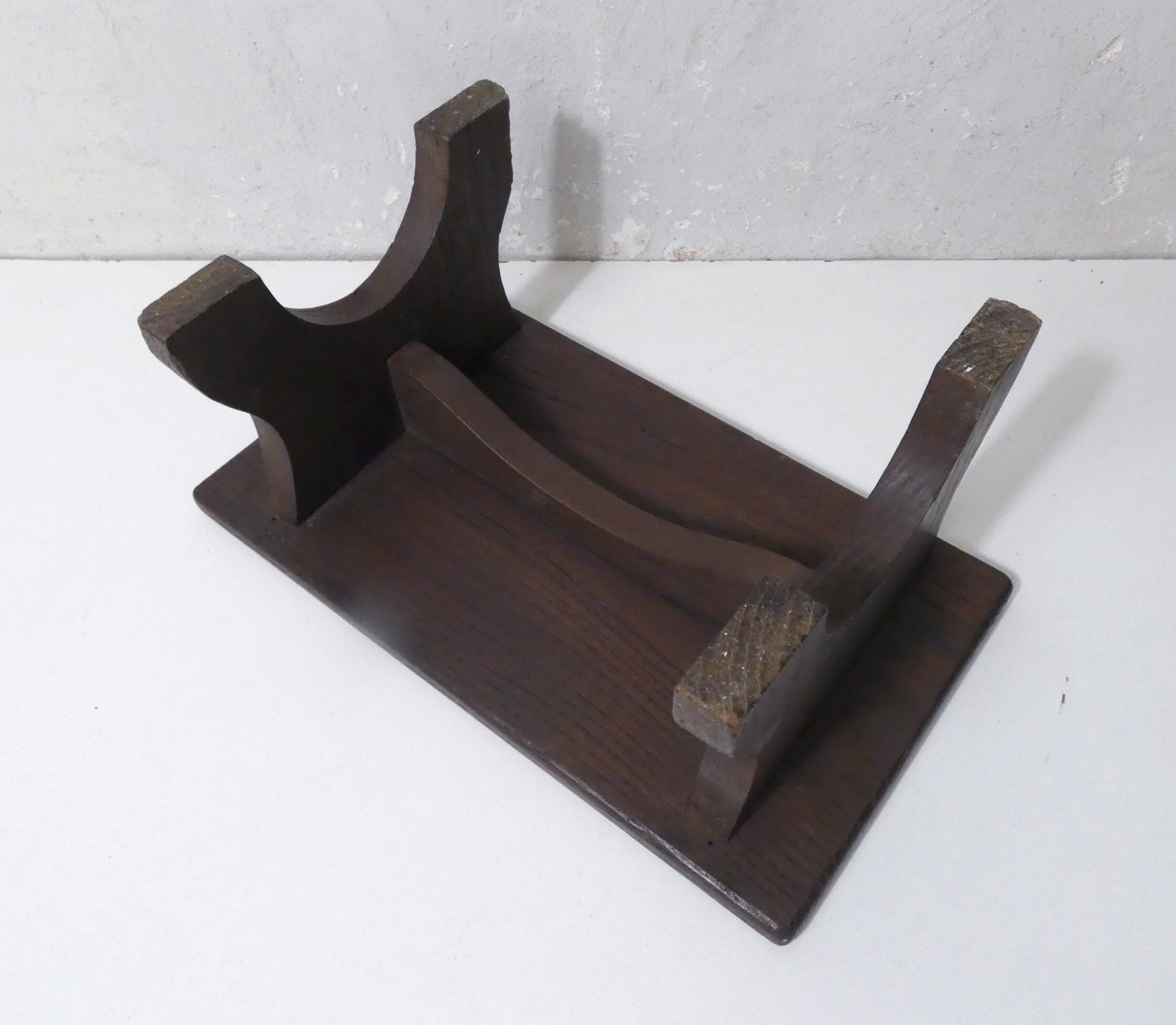 old small solid oak bench vintage step stool