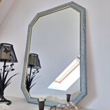Vintage blue octagon mirror