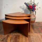 Set of 3 MCM nesting side tables in Danish teak