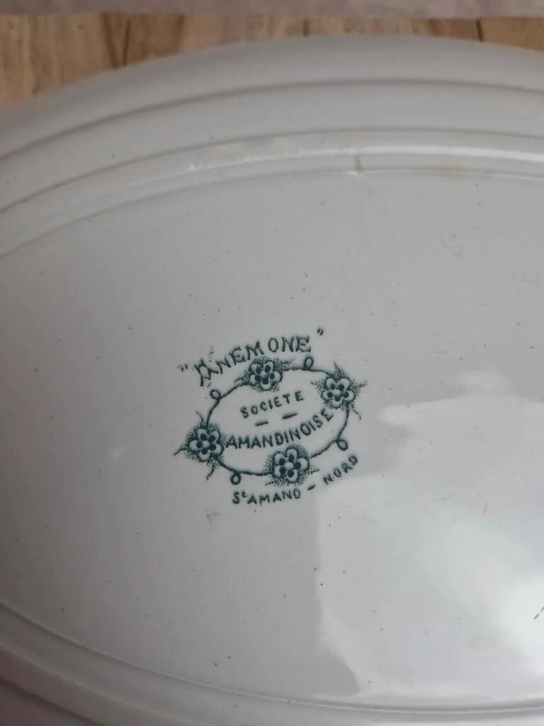 Oval plate Saint-Amand model Anemone – Old ironstone