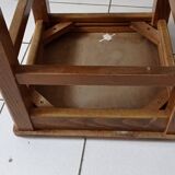 Set of 4 high oak stools 80 cm high