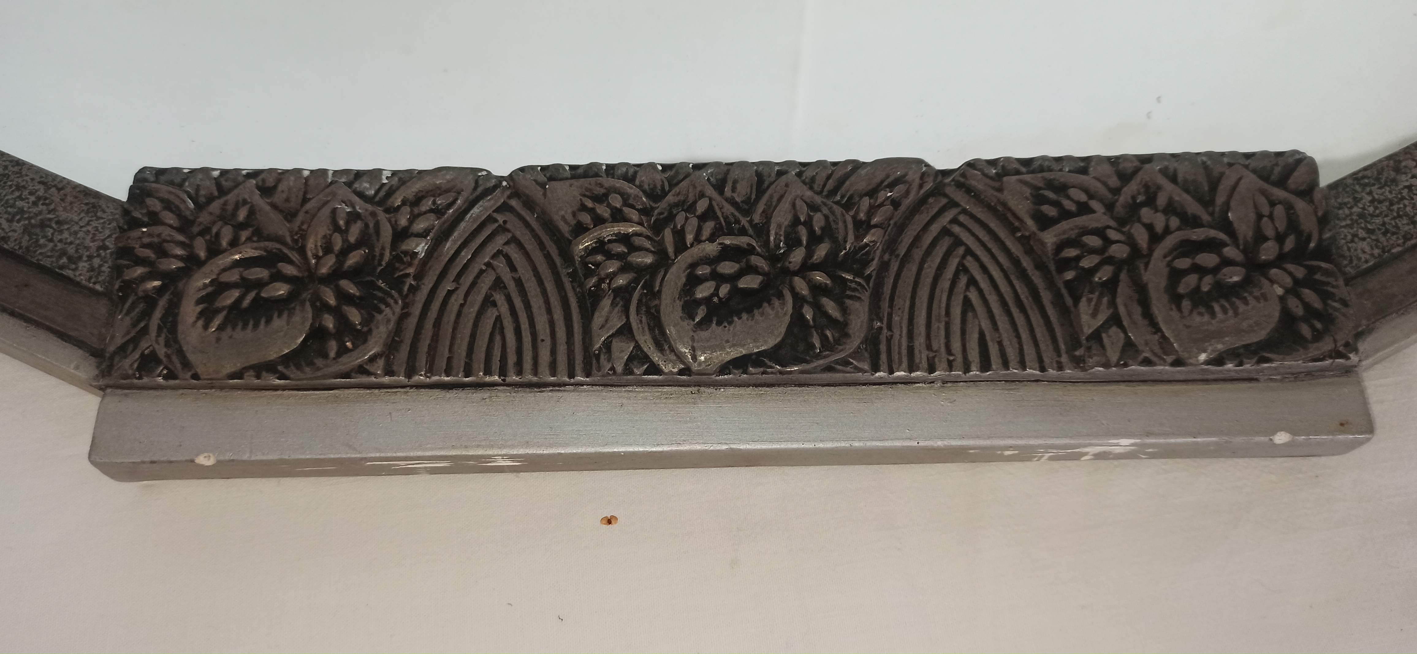 Mirror art deco grey silver pom pom rope