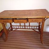 Bureau en rotin et bambou