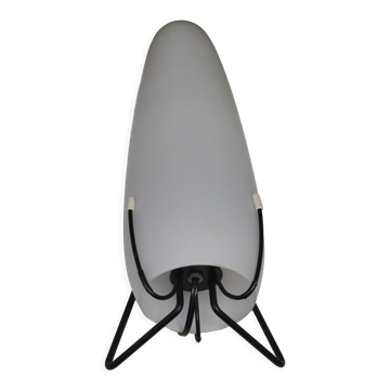 Louis Kalff opaline and metal wall light from the 1950s.