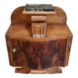 French Art Deco bedside table with a marble top, circa 1930.