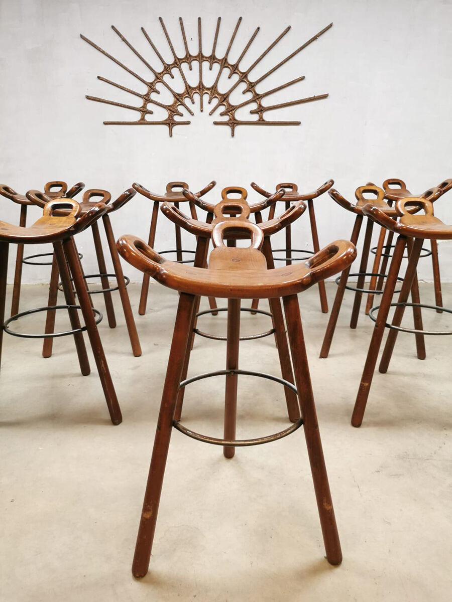 Midcentury design Brutalist Spanish barstool