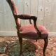 Fauteuil cabriolet de style Louis XV  velours rose