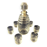 1930s-1940s liquor service in glass and silver metal