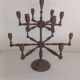 Large vintage turned wooden candelabrum - Brutalist and raw spirit