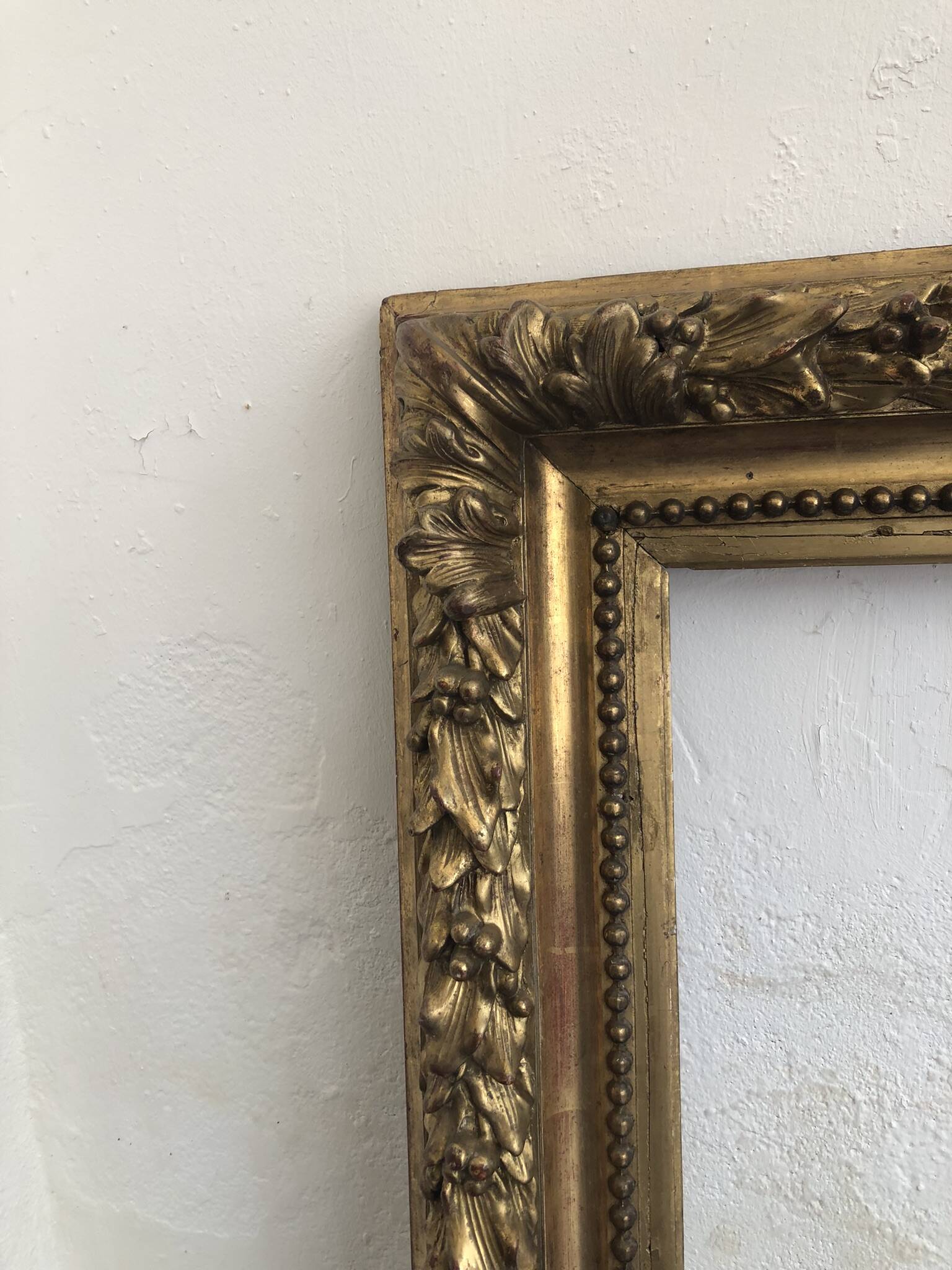 Large frame XIX gilded leaf height 100cm width 86cm