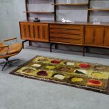 Scandinavian Hand-Knotted Woolen Rya Rug, Sweden, 1960s