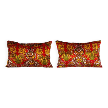 Set of 2 vintage velvet cushion covers 56x33 cm