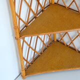 Rattan corner shelf to stand 1960 vintage