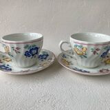 2 tasses et sous-tasses Churchill fleurs Rosetta