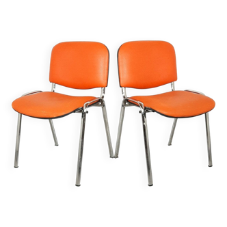 Orange office chairs, 1980s
