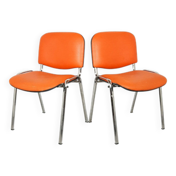 Orange office chairs, 1980s