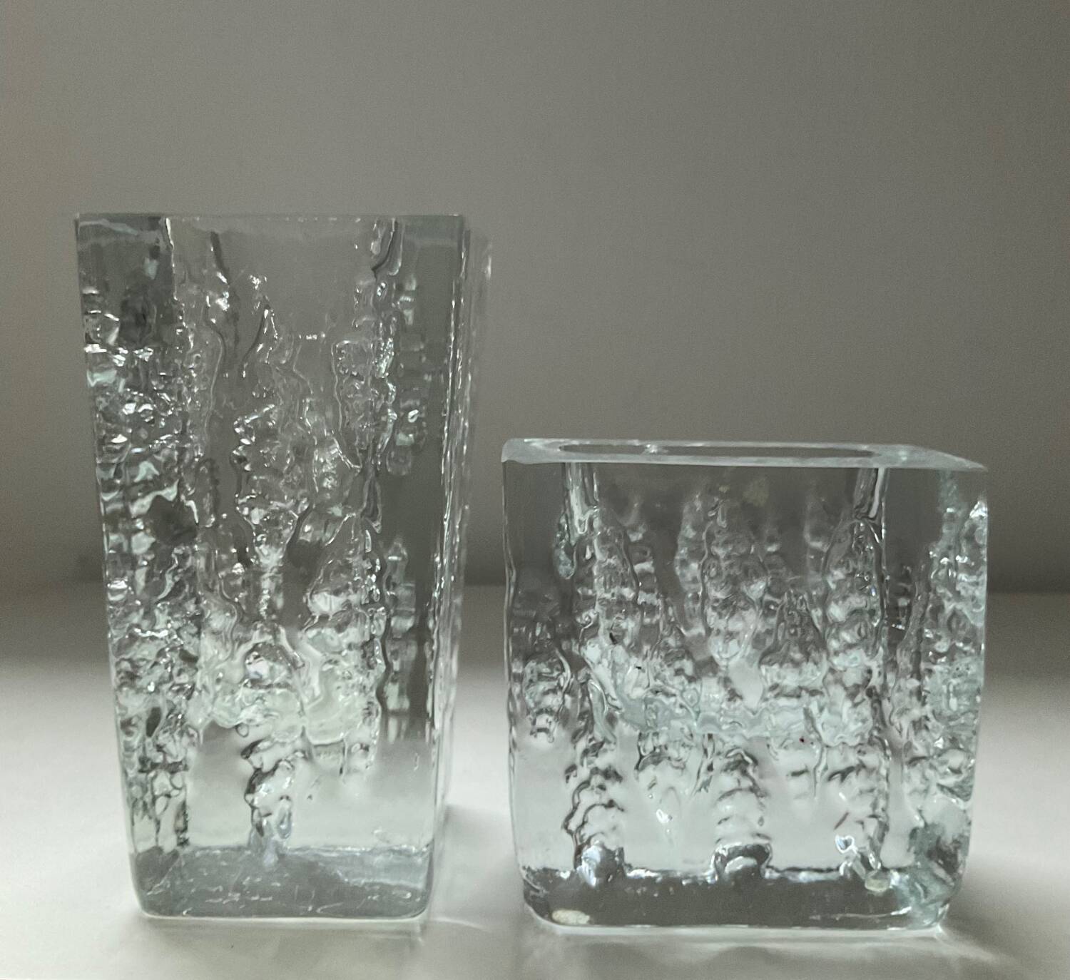 Duo of brutalist vases by Kurt Wokan from the 60s-70s