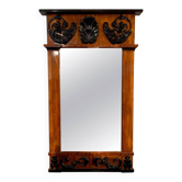 Empire Wall Mirror, Mahogany, Ebonized Carved Decor, South Germany, circa 1810