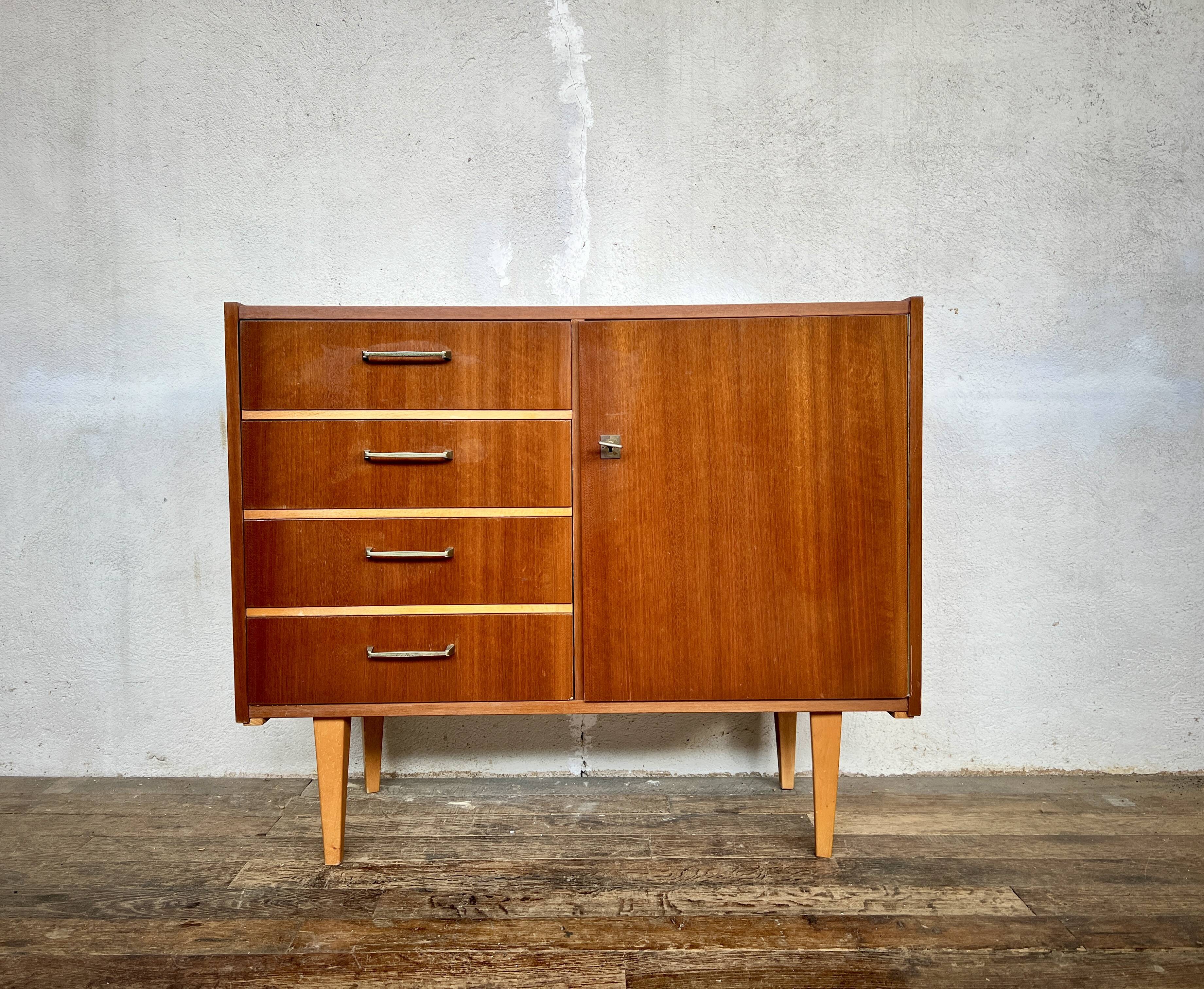 Scandinavian sideboard, vintage TV/hifi unit - 50s/60s - Scandinavian style