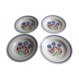 4 hollow plates in opaque porcelain from Gien model Orleans diam 22.5 cm