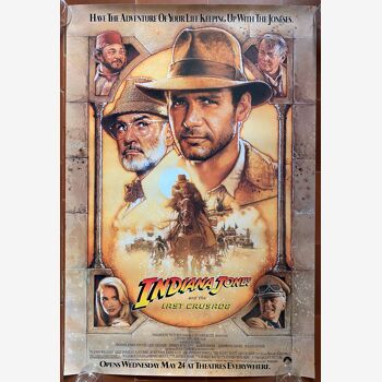 Affiche cinéma originale américaine "Indiana Jones et la dernière croisade" Harrison Ford 1989