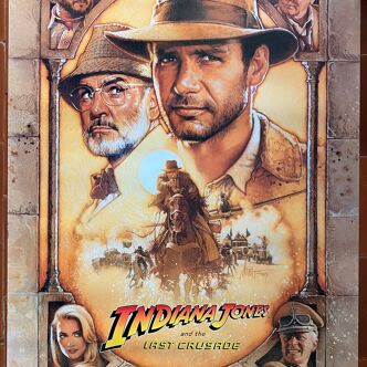 Affiche cinéma originale américaine "Indiana Jones et la dernière croisade" Harrison Ford 1989