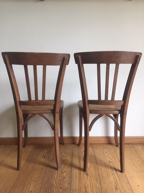 Paire chaises cannées