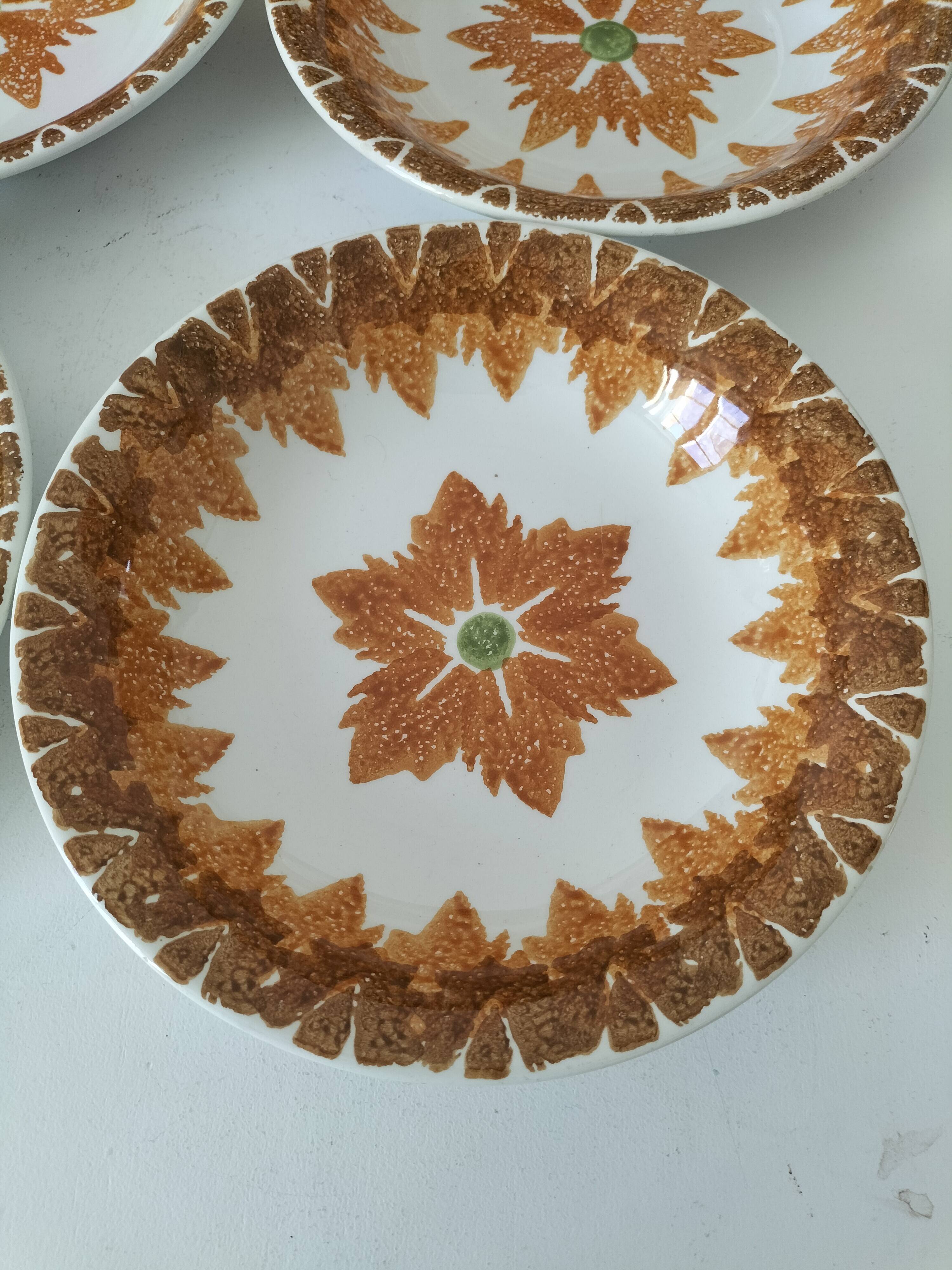 Set of 6 Vintage Italian Ironstone Plates S. Giovanni Valdarno