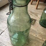 Lot de 3 bocaux et fiole en verre ancien