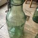 Lot de 3 bocaux et fiole en verre ancien