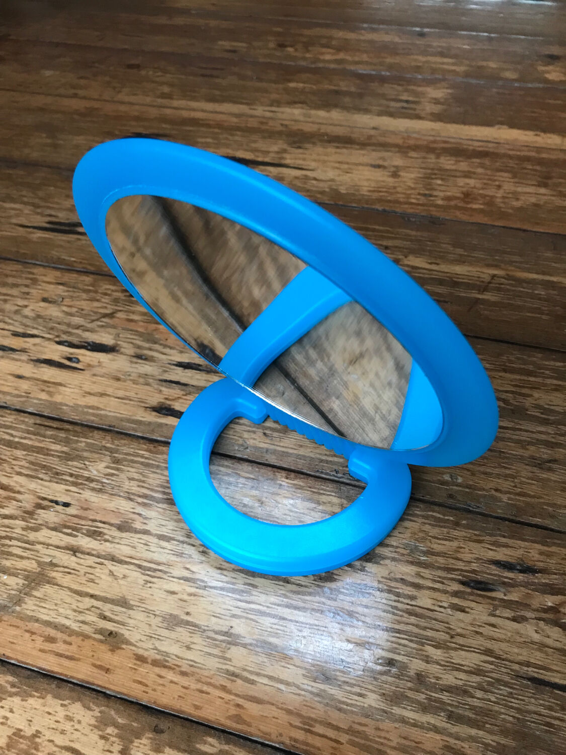 Mirror to pose vintage turquoise blue
