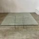 Old Italian design architectural coffee table from the 70s vintage glass and metal