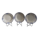 3 assiettes creuses à frise bleu & éventails St Amand