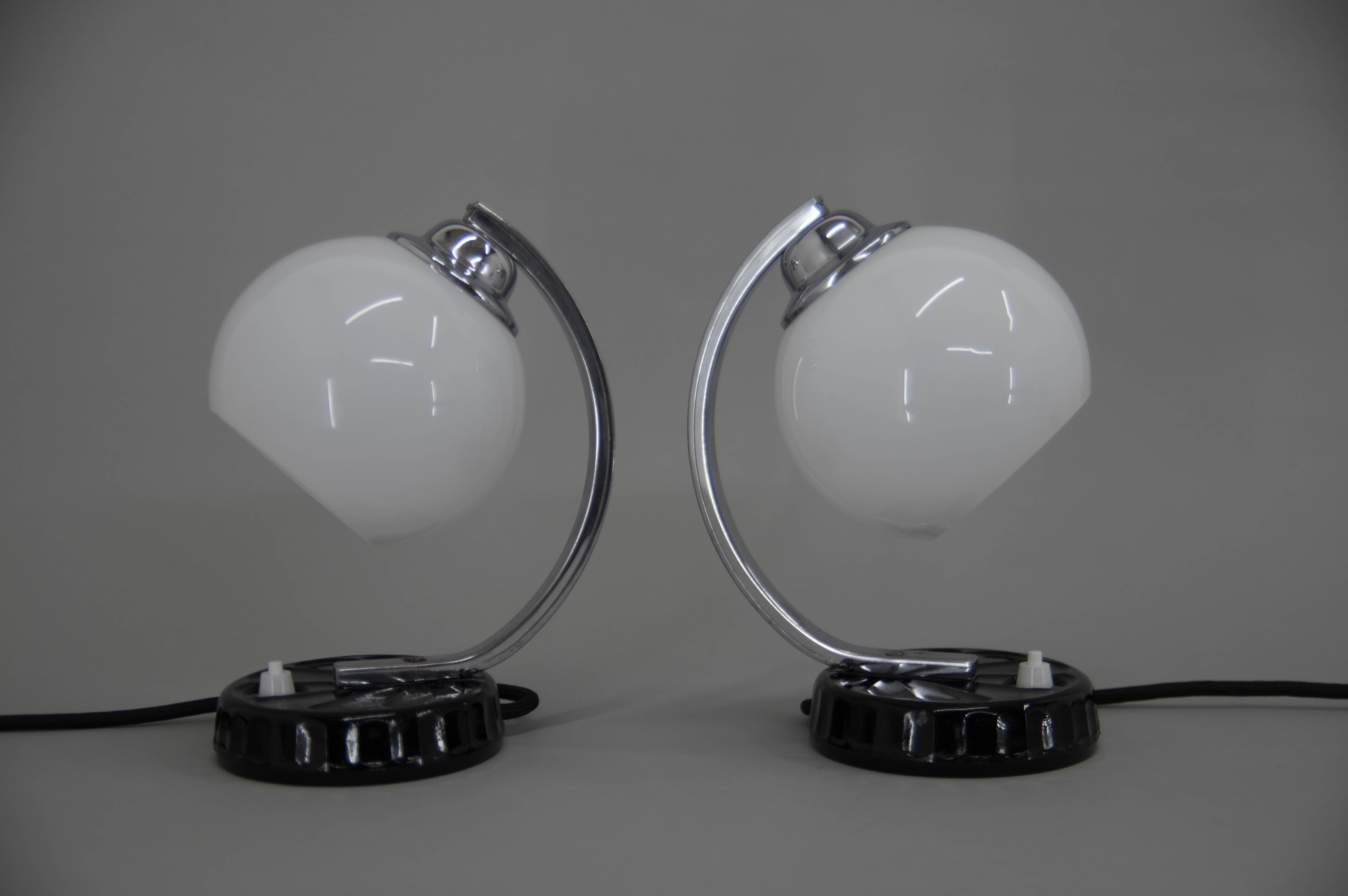 Set of two art deco table lamps, 1930s