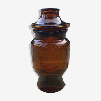 Smoked brown glass apothecary bottle