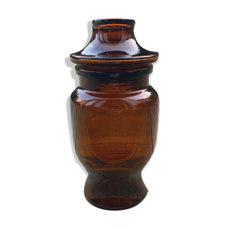 Smoked brown glass apothecary bottle
