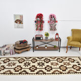 Geometric kilim runner rug,107x325cm