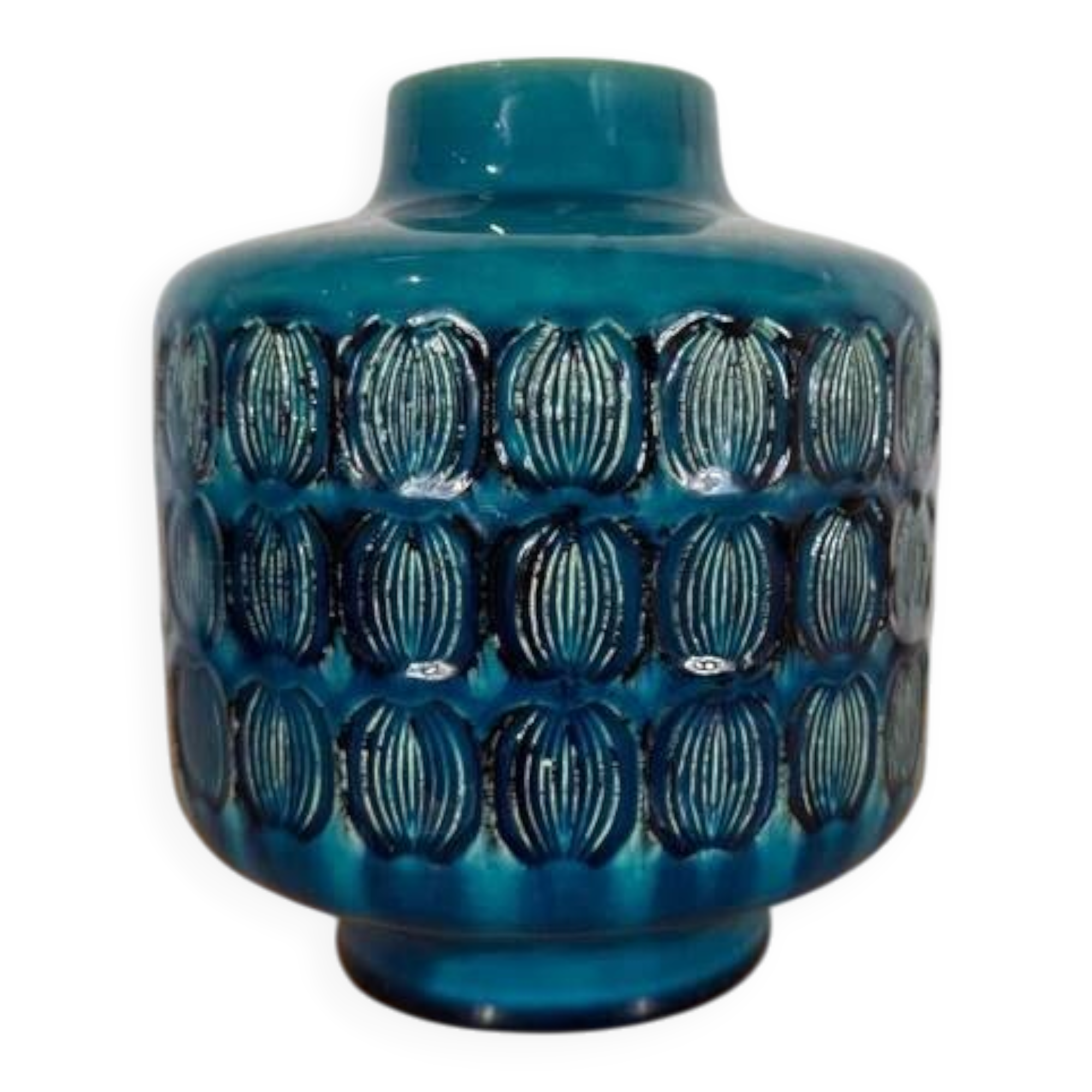 Turquoise ceramic vase, 1970
