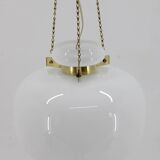 1970s Opaline Glass & Brass Pendant Light , 2 items available