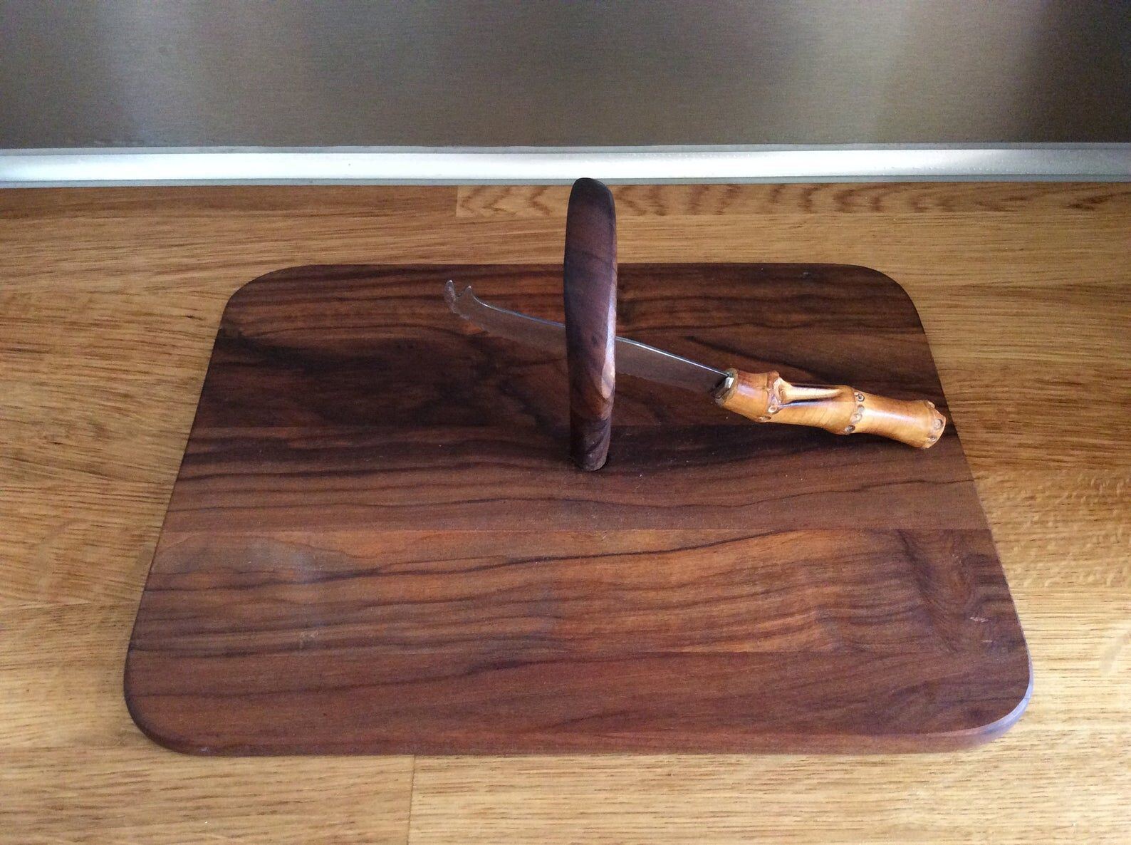 Cheese platter and his knife cutting board kitchen utensils