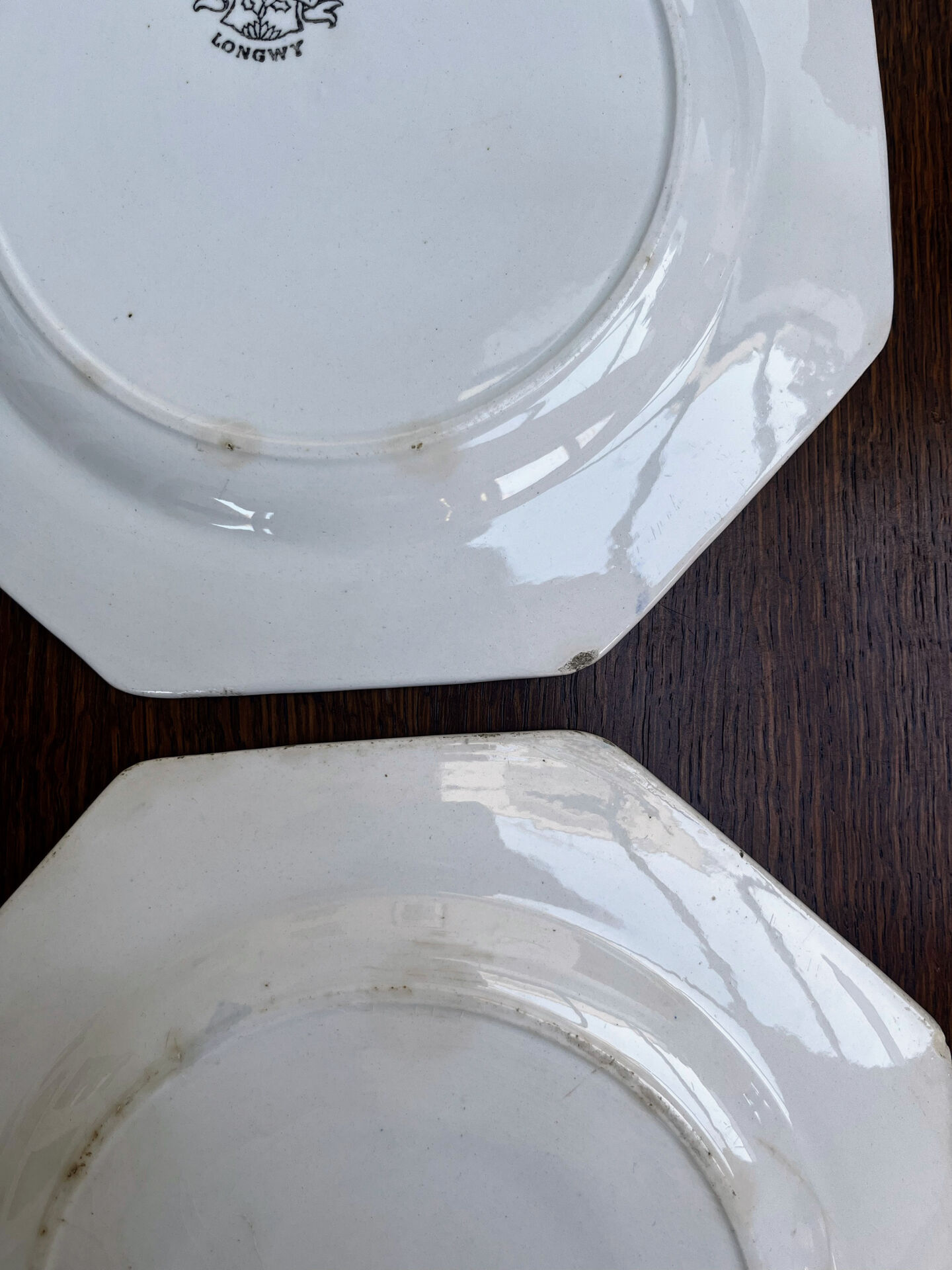 Set of 6 antique octagonal plates Longwy – Old Longwy