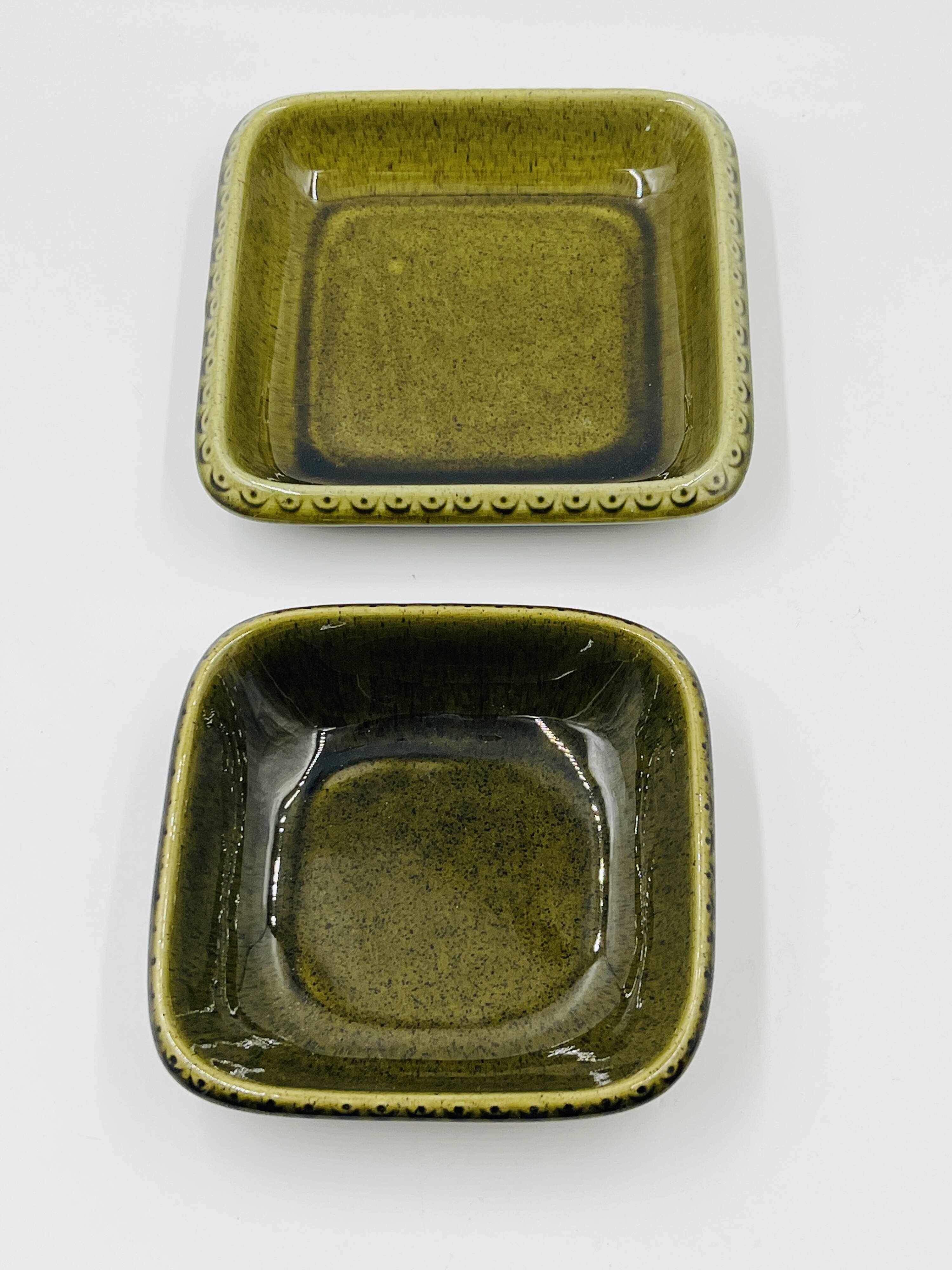 Lot 2 plats carrés en grès Deco Hälsingborg K.J. Svensson