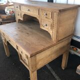 Art deco stepped oak desk