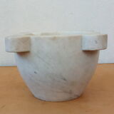 XL mortar in white marble, porcelain pestle