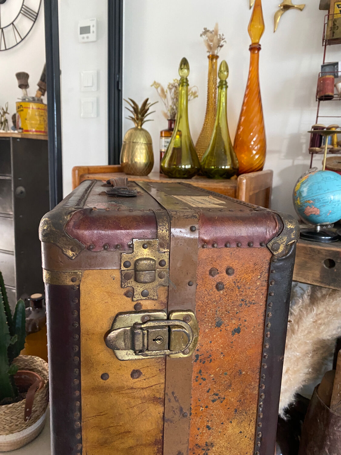 Old vintage cabin trunk