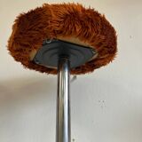 Tabouret en fausse fourrure 70s