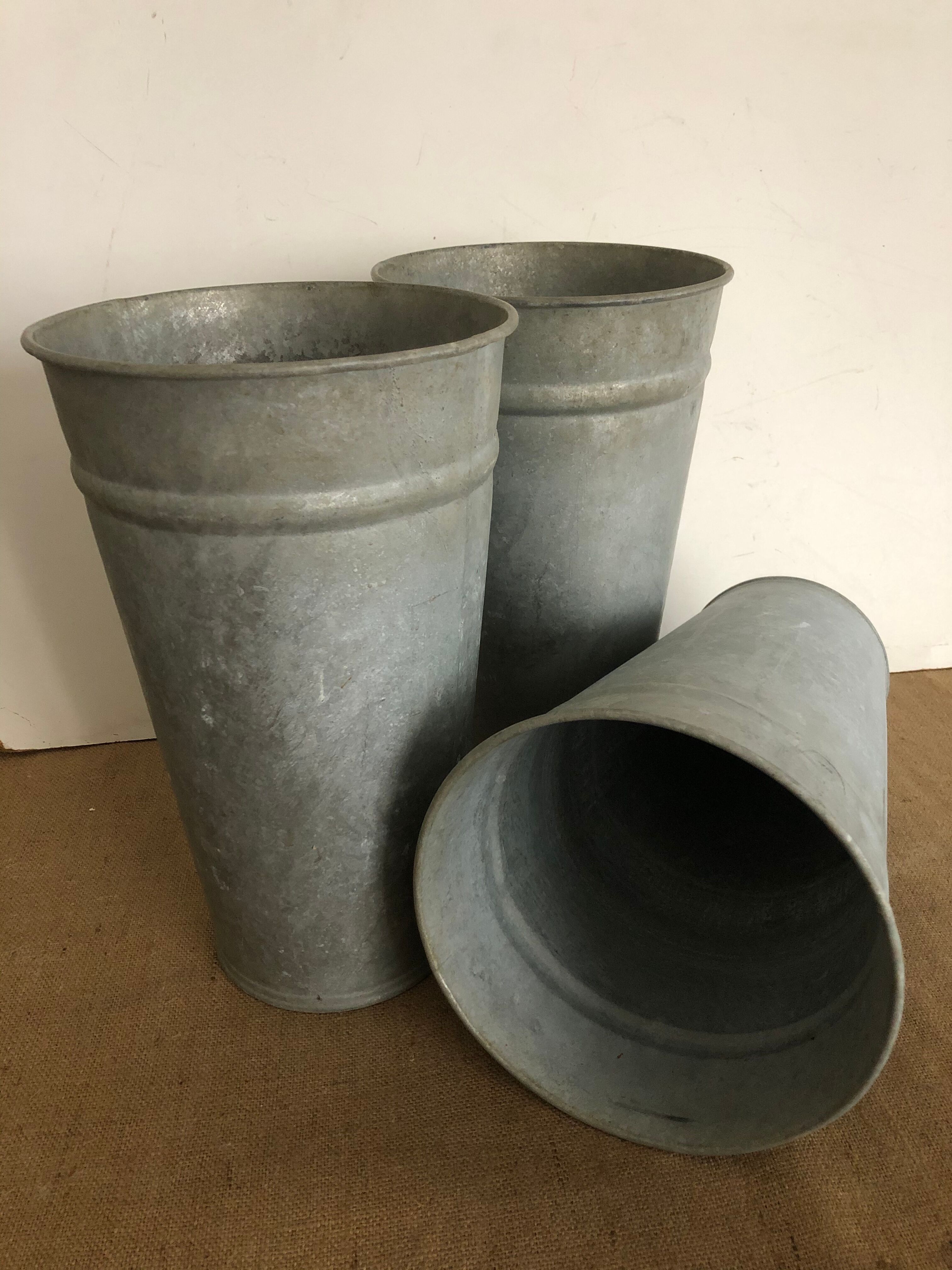Large zinc florist pot