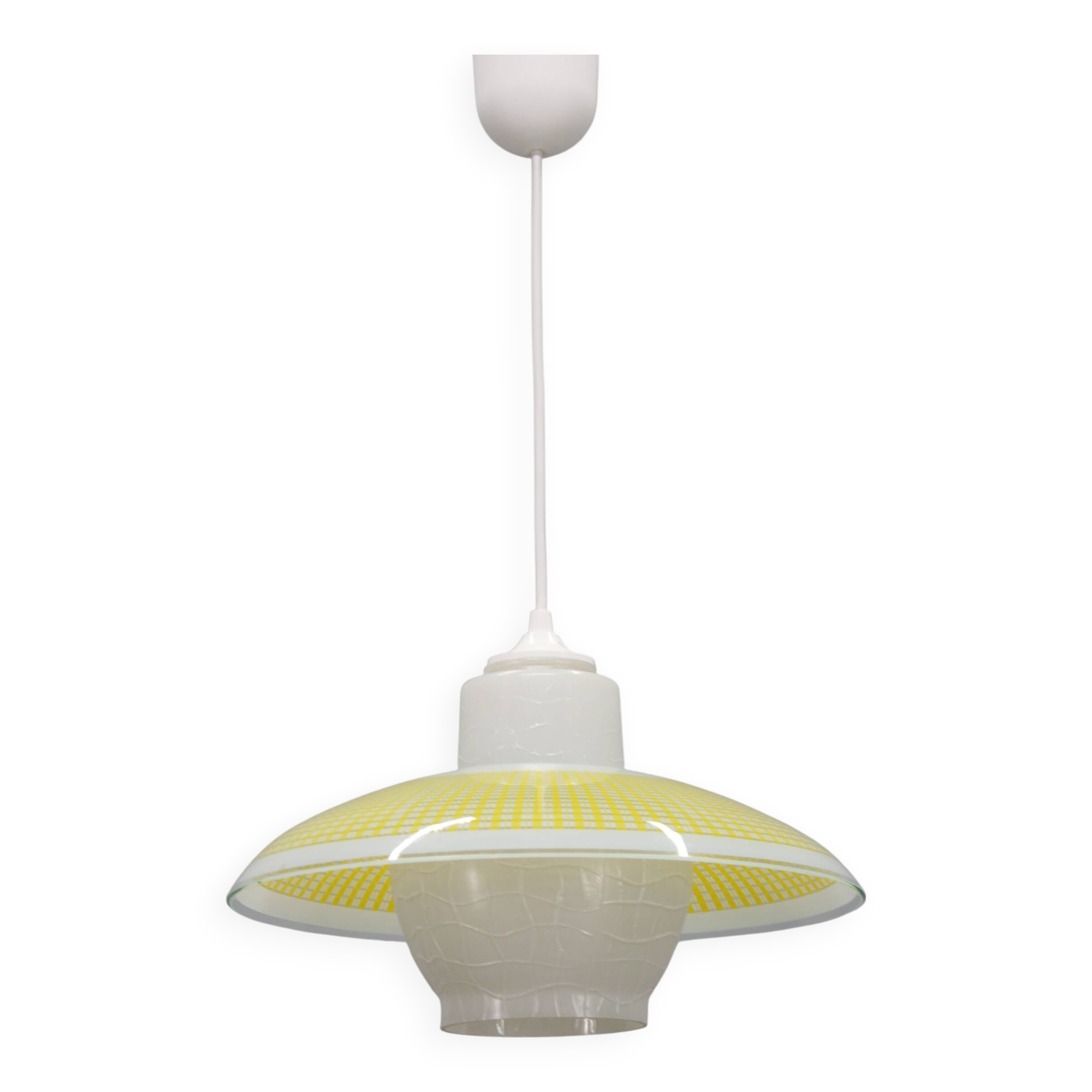 1970s Glass Pendant Light, Czechoslovakia