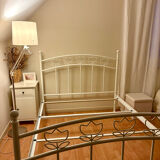 Double bed "Tulipes" in white metal from the 2000s.